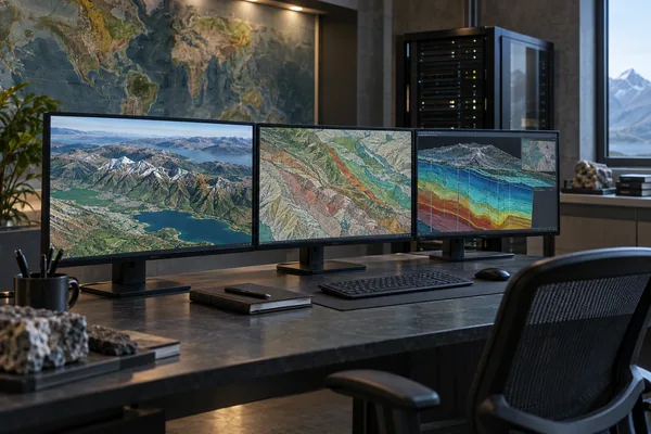 Workstations sharing geological and spatial layers