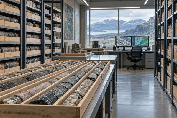 Geological archive with digital records workstation